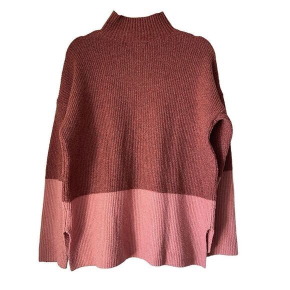 S1 Olive + Oak 2 Tone Terracotta Cowl Neck Sweater Size Small - Picture 2 of 6